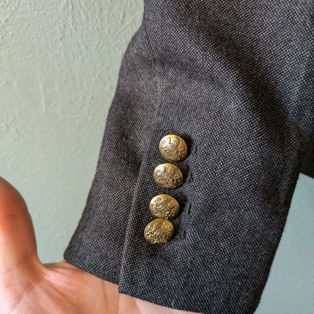 J. Crew Gray Blazer‎ with Gold Buttons
